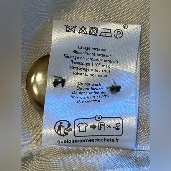 NWT Sézane Chelsea Blazer Dark Green (almost black) & Ecru Gingham Linen SZ 4 - Picture 9 of 11